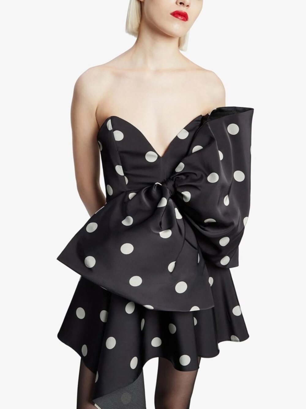 Bardot - Brydie Bow Strapless Mini Dress - Sz 6 - Picture 3 of 4